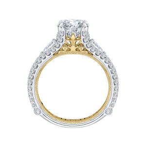 Two-Tone Gold Round Diamond Engagement Ring - CARIZZA CA0123E-37WY-2.00