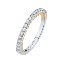 Load image into Gallery viewer, Two Tone Gold Half Eternity Wedding Band CARIZZA CA0124B-37WY
