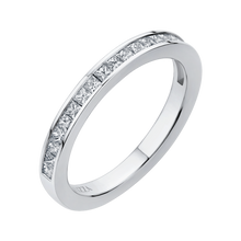 Load image into Gallery viewer, Cathedral Style Princess Diamond Wedding Band CARIZZA CA0132BH-37W
