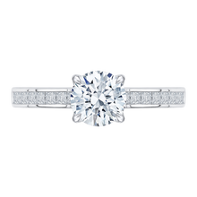 Load image into Gallery viewer, Cathedral Style Round Cut Diamond Engagement Ring CARIZZA CA0132EH-37W
