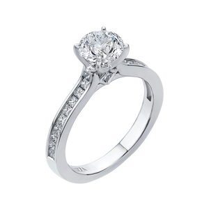 Cathedral Style Round Cut Diamond Engagement Ring CARIZZA CA0132EH-37W