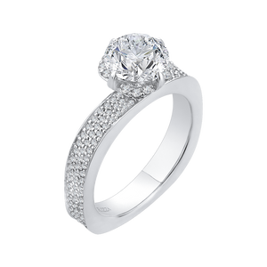 Three Row Diamond Engagement Ring CARIZZA CA0133EQ-37W-1.50