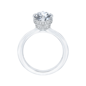 Sleek Cathedral Solitaire Diamond Engagement Ring CARIZZA CA0138E-37W-1.50