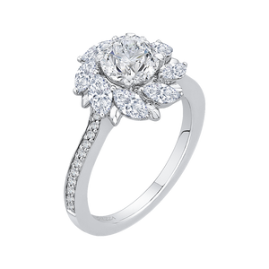 Floral Milgrain Diamond Engagement Ring CARIZZA CA0140EH-37W