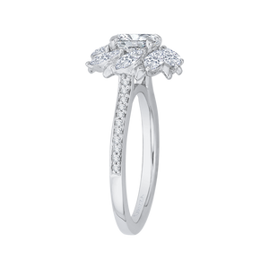 Floral Milgrain Diamond Engagement Ring CARIZZA CA0140EH-37W
