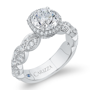 Round Diamond Halo Engagement Ring - CARIZZA CA0143EQ-37W