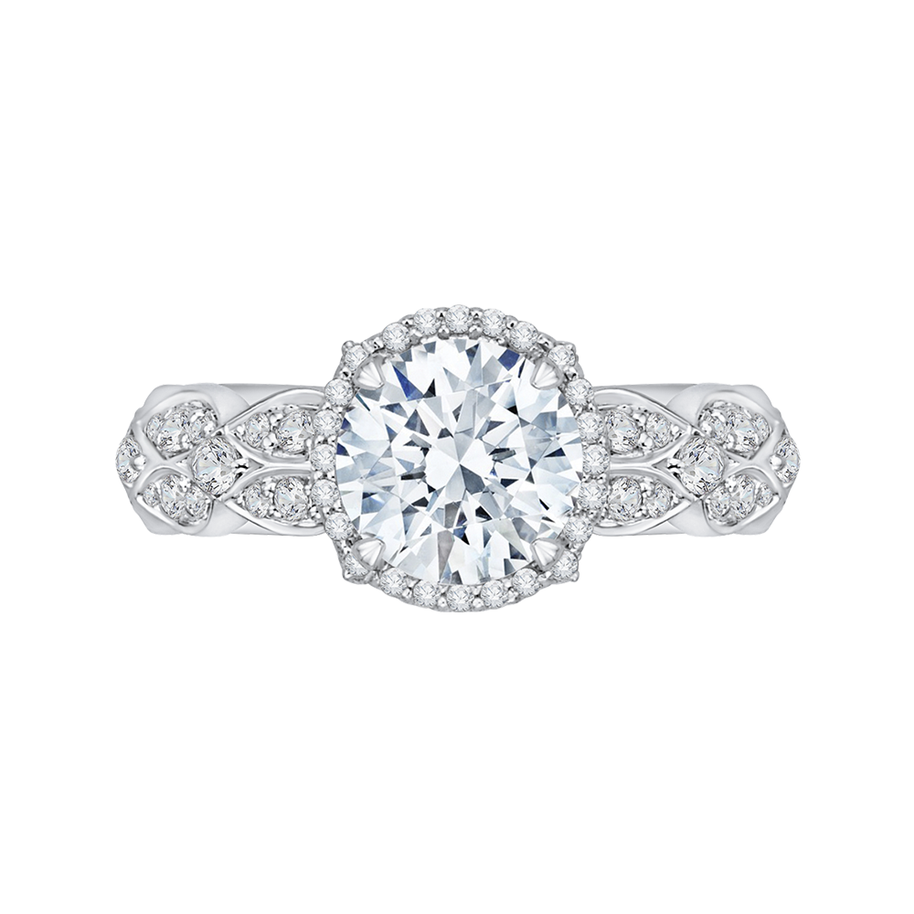 Round Diamond Halo Engagement Ring - CARIZZA CA0143EQ-37W