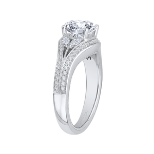 Round Diamond Engagement Ring with Split Shank CARIZZA CA0145EH-37W-1.50