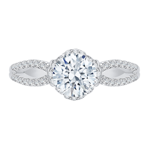 Semi - Mount Split Shank Diamond Engagement Ring CARIZZA CA0146E-37W