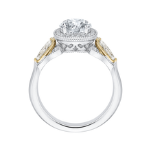 Load image into Gallery viewer, Two Tone Diamond Halo Engagement Ring CARIZZA CA0147E-37WYnr
