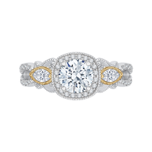 Load image into Gallery viewer, White and Yellow Gold Round Diamond Engagement Ring CARIZZA CA0148EH-37WY

