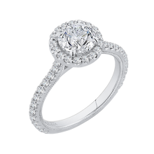 Load image into Gallery viewer, Diamond Halo Engagement Ring with Channel Set Diamonds CARIZZA CA0153EQ-37W
