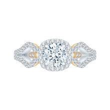 Load image into Gallery viewer, White and Yellow Gold Split Shank Diamond Engagement Ring CARIZZA CA0155EH-37WY
