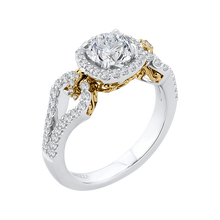 Load image into Gallery viewer, White and Yellow Gold Split Shank Diamond Engagement Ring CARIZZA CA0155EH-37WY
