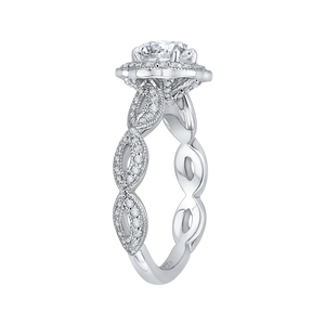 Floral Semi - Mount Diamond Engagement Ring CARIZZA CA0160EQ-37W
