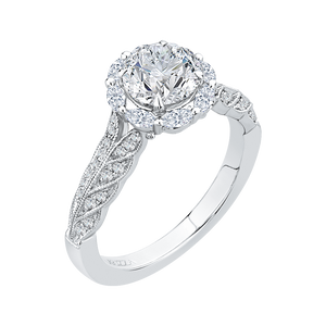 Floral Diamond Halo Engagement Ring CARIZZA CA0163EH-37W