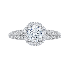 Floral Diamond Halo Engagement Ring CARIZZA CA0163EH-37W