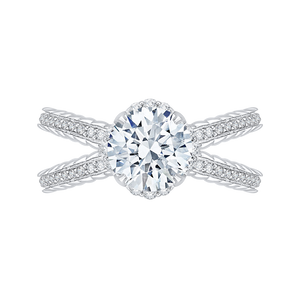 Crossover Shank Diamond Engagement Ring CARIZZA CA0164EQ-37W-1.50