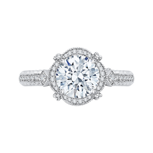 Load image into Gallery viewer, Channel Set Round Round Diamond Halo Engagement Ring CARIZZA CA0166EH-37W-1.50
