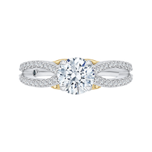 Load image into Gallery viewer, White and Yellow Gold Round Diamond Engagement Ring CARIZZA CA0169EH-37WY
