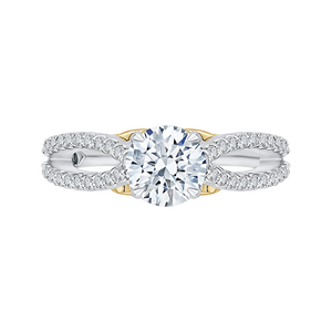 White and Yellow Gold Round Diamond Engagement Ring CARIZZA CA0169EH-37WY