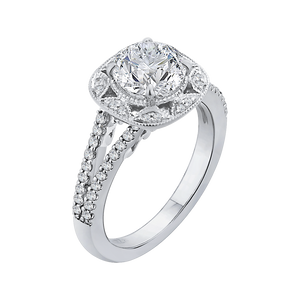 Split Shank Round Diamond Engagement Ring CARIZZA CA0180EH-37WY-1.50