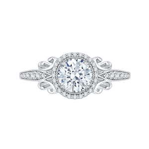Semi-Mount Round Diamond Halo Engagement Ring CARIZZA CA0181EH-37W