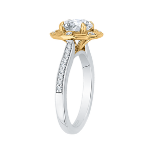 Cathedral Style Gold Diamond Engagement Ring CARIZZA CA0182EH-37WY-1.50