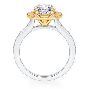 Cathedral Style Gold Diamond Engagement Ring CARIZZA CA0182EH-37WY-1.50