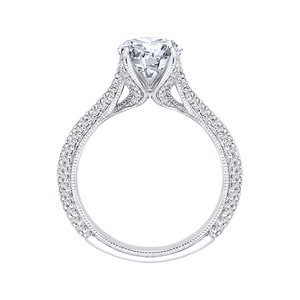 Cathedral Style Semi Mount Engagement Ring CARIZZA CA0185EQ-37W-1.50