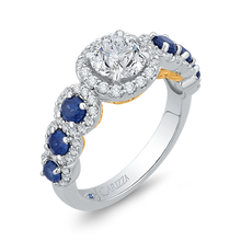 Load image into Gallery viewer, Sapphire Round Diamond Engagement Ring CARIZZA CA0195EH-S37WY

