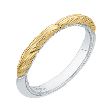 Load image into Gallery viewer, Vintage Two Tone Gold Plain Wedding Band CARIZZA CA0199B-WY-1.50
