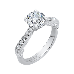 Semi-Mount Round Diamond Engagement Ring CARIZZA CA0202E-37W-1.50