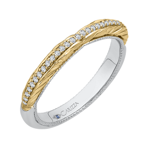 Yellow and White Gold Round Diamond Wedding Band CARIZZA CA0203B-37WY-1.50