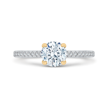 Load image into Gallery viewer, Two-Tone Gold Semi-Mount Round Diamond Engagement Ring CARIZZA CA0207E-37WY
