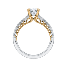 Load image into Gallery viewer, Two-Tone Gold Semi-Mount Round Diamond Engagement Ring CARIZZA CA0207E-37WY
