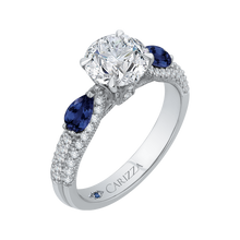Load image into Gallery viewer, Sapphire and Round Diamond Engagement Ring CARIZZA CA0211EH-S37W-1.50

