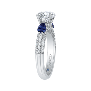 Sapphire and Round Diamond Engagement Ring CARIZZA CA0211EH-S37W-1.50