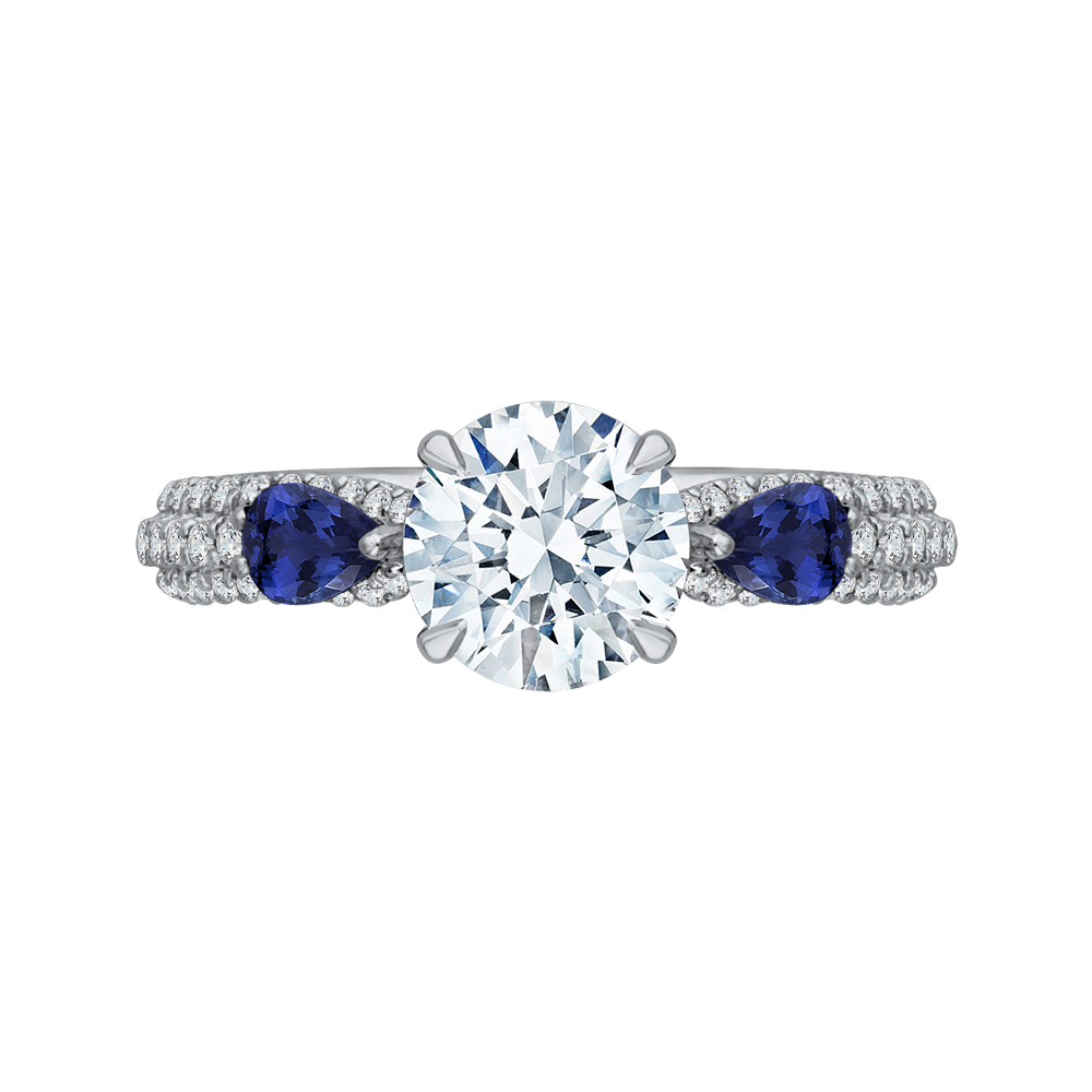 Sapphire and Round Diamond Engagement Ring CARIZZA CA0211EH-S37W-1.50