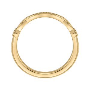 Curving Yellow Gold Round Diamond Wedding Band CARIZZA CA0212B-37