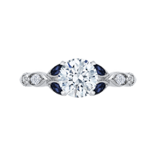 Load image into Gallery viewer, Sapphire Gemstone round Diamond Engagement Ring CARIZZA CA0212E-S37W
