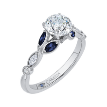 Load image into Gallery viewer, Sapphire Gemstone round Diamond Engagement Ring CARIZZA CA0212E-S37W
