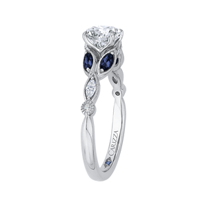 Sapphire Gemstone round Diamond Engagement Ring CARIZZA CA0212E-S37W