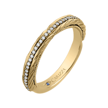 Load image into Gallery viewer, Vintage Yellow Gold Round Diamond Wedding Band CARIZZA CA0216B-37-1.50
