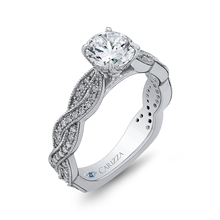 Load image into Gallery viewer, Criss-Cross Shank Round Diamond Engagement Ring CARIZZA CA0228EQ-37W
