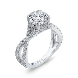 Split Shank Round Diamond Engagement Ring CARIZZA CA0231EQ-37W-2.00