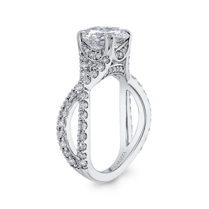 Split Shank Round Diamond Engagement Ring CARIZZA CA0231EQ-37W-2.00