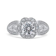 Load image into Gallery viewer, Split Shank Round Diamond Floral Halo Engagement Ring CARIZZA CA0242EH-37W-1.00
