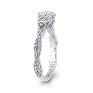 Split Shank Round Diamond Engagement Ring CARIZZA CA0246EQ-37W-1.00