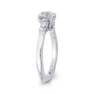 Round and Baguette Diamond Engagement Ring CARIZZA CA0254E-37W-1.00